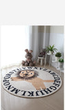 Large Round Lion Children Nursery Playroom Crawling Floor Rug Kids Room Decor