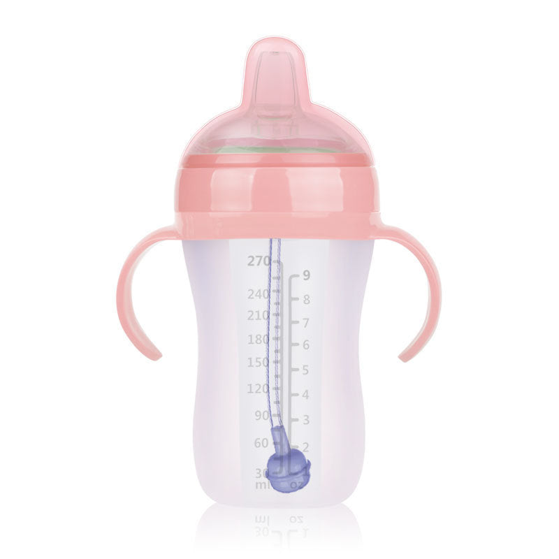 Baby Full Silicone Feeding Bottle, Anti-Colic and Anti-Fall With Handle