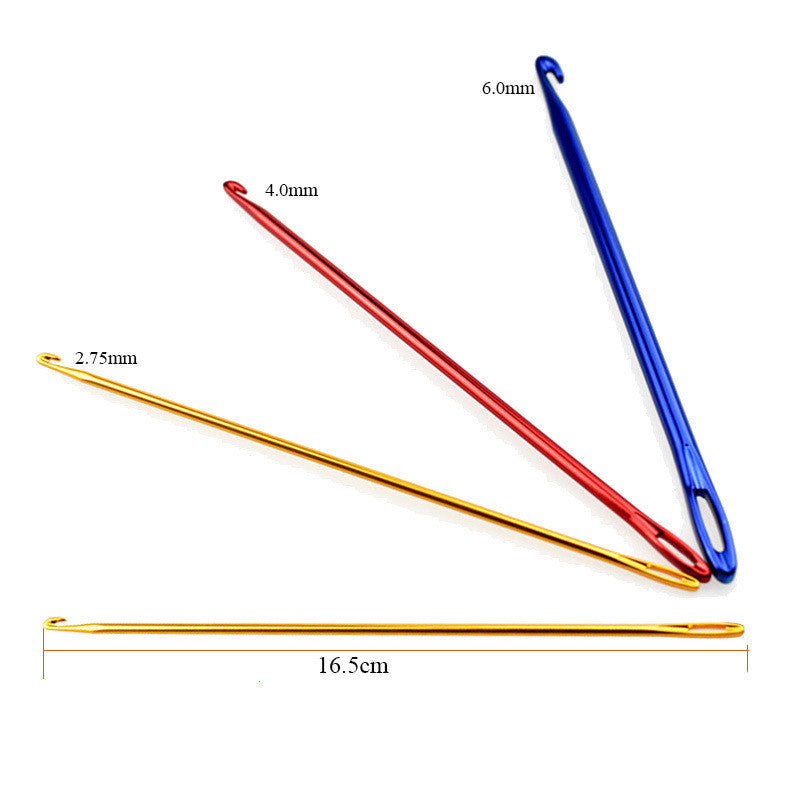 Big Eye Aluminum Crochet Hook Handmade DIY Knitting Tool Crochet Set