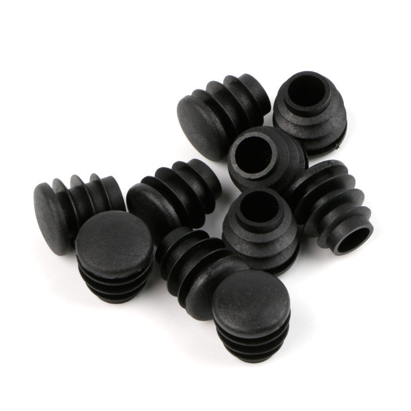 Black Plastic Foot Plug For Furniture, Round Tube End Plug