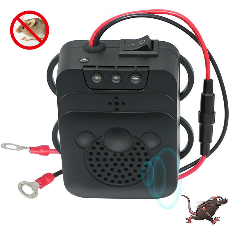 Rodent Repellent Animal Ultrasonic Rat Flashlight Deterrent-Trap 12V with LED Vehicle