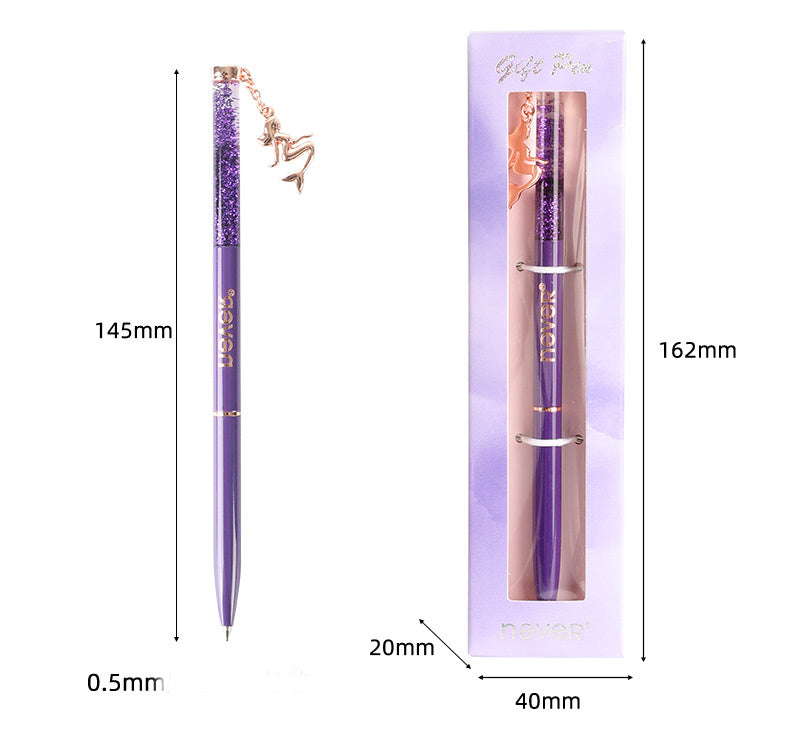 Black Pen Metal Pendant Pen Ins Japanese Color Gel Pen Blue Black Pen Color Pen Color Pen
