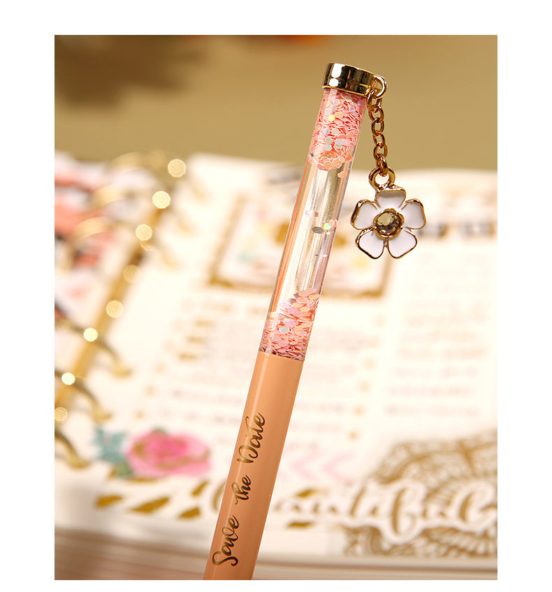 Black Pen Metal Pendant Pen Ins Japanese Color Gel Pen Blue Black Pen Color Pen Color Pen