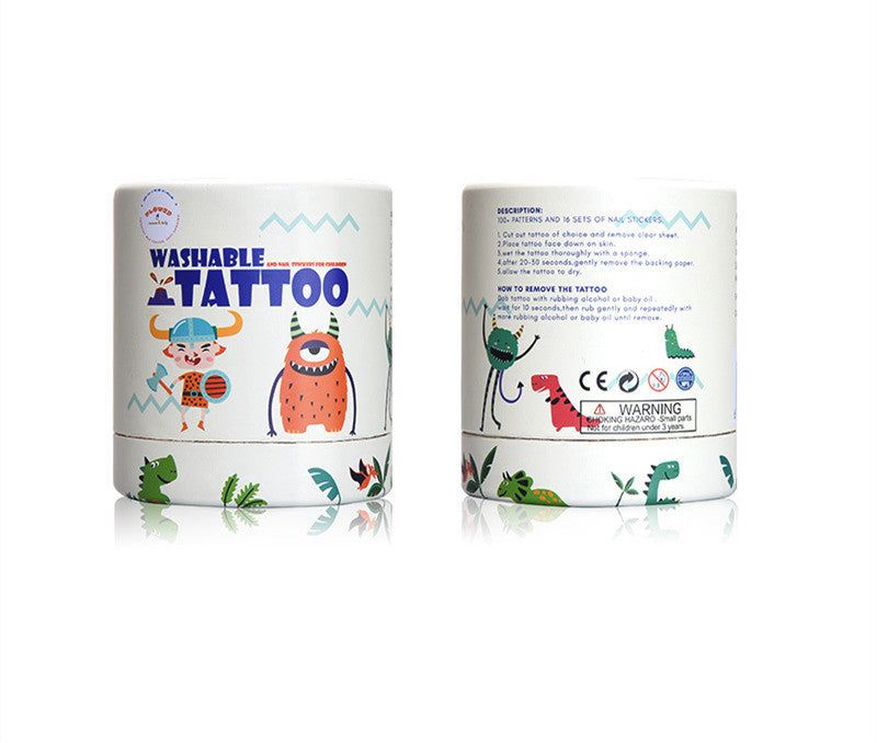 Flowermonaco Children's Tattoo Stickers Fun Waterproof Lasting Nursery Boys And Girls Baby Nail Stickers