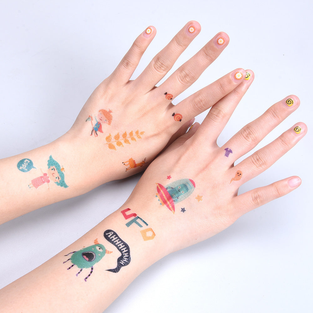 Flowermonaco Children's Tattoo Stickers Fun Waterproof Lasting Nursery Boys And Girls Baby Nail Stickers