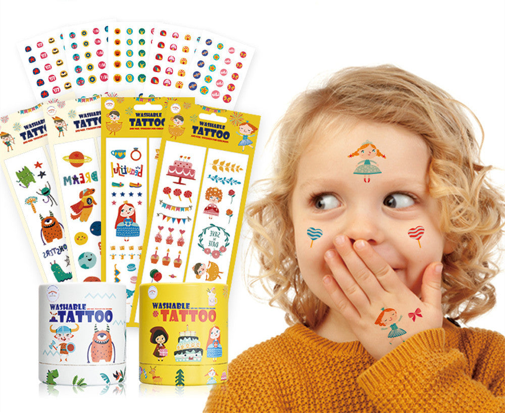Flowermonaco Children's Tattoo Stickers Fun Waterproof Lasting Nursery Boys And Girls Baby Nail Stickers