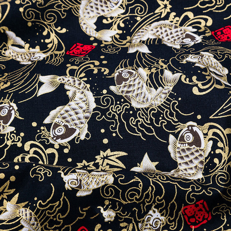 Japanese Style Bronzing Fabric Japanese Style Japanese Cotton Printed Patchwork Diy Chinese Style Hanfu Clothing Fabric Cotton Cloth