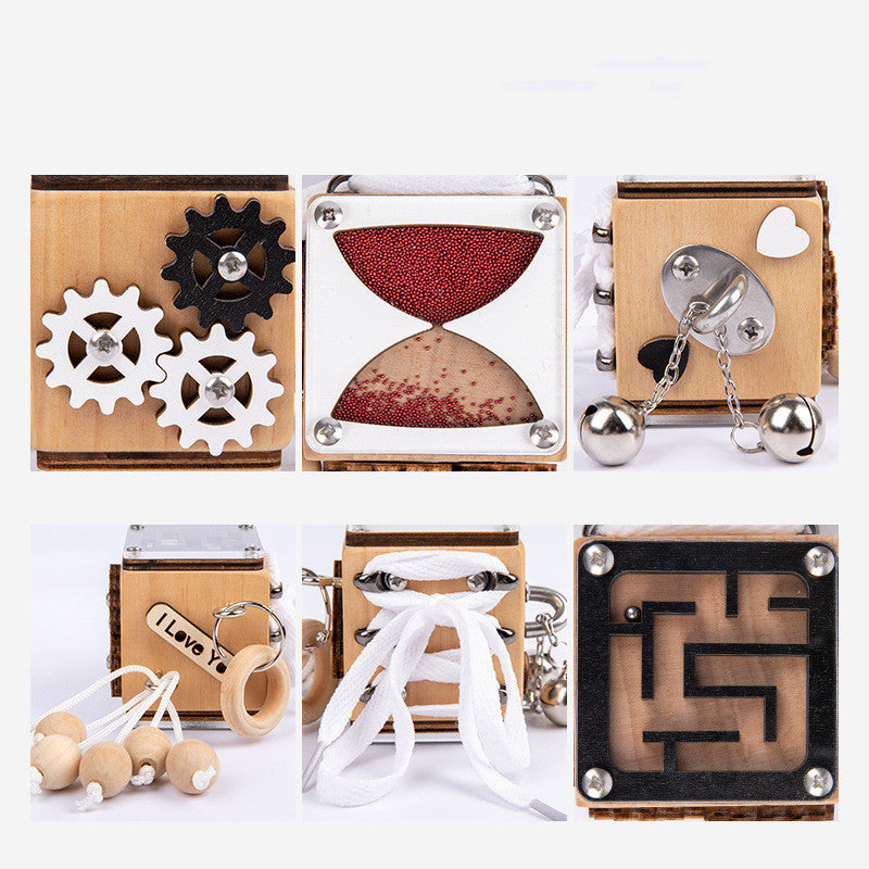 New Busy Block Gift Gifts Boys And Girls Use Their Brains Baby Early Education Educational Building Blocks Children's Wooden Toys