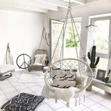 Nordic Style Round Hammock Outdoor Indoor Dormitory Bedroom Hanging Chair For Child Swinging Single Safety Hammock