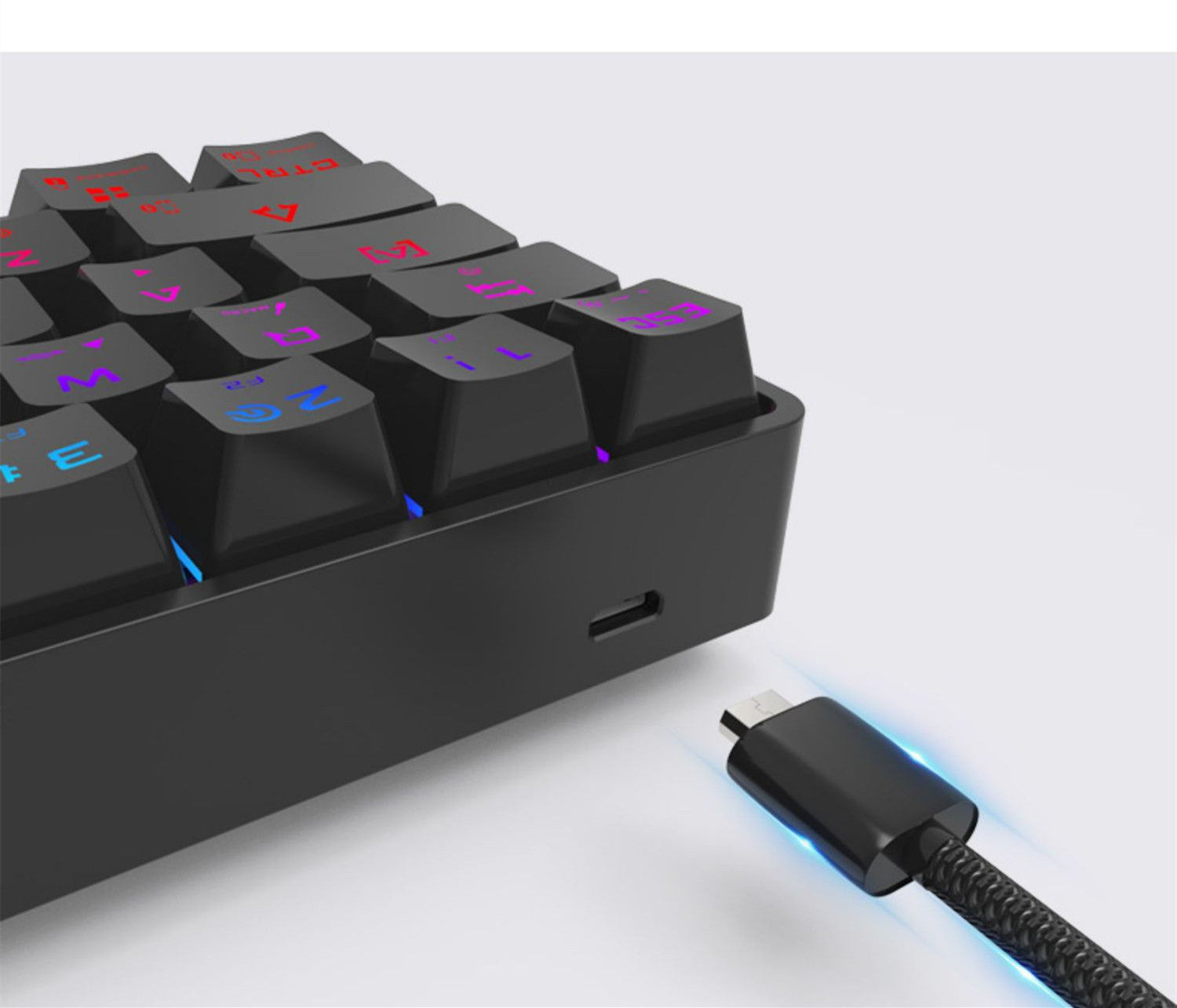 Клавиатураи бесими Bluetooth бо клавиатураи механикии клавиатураи ранги PBT