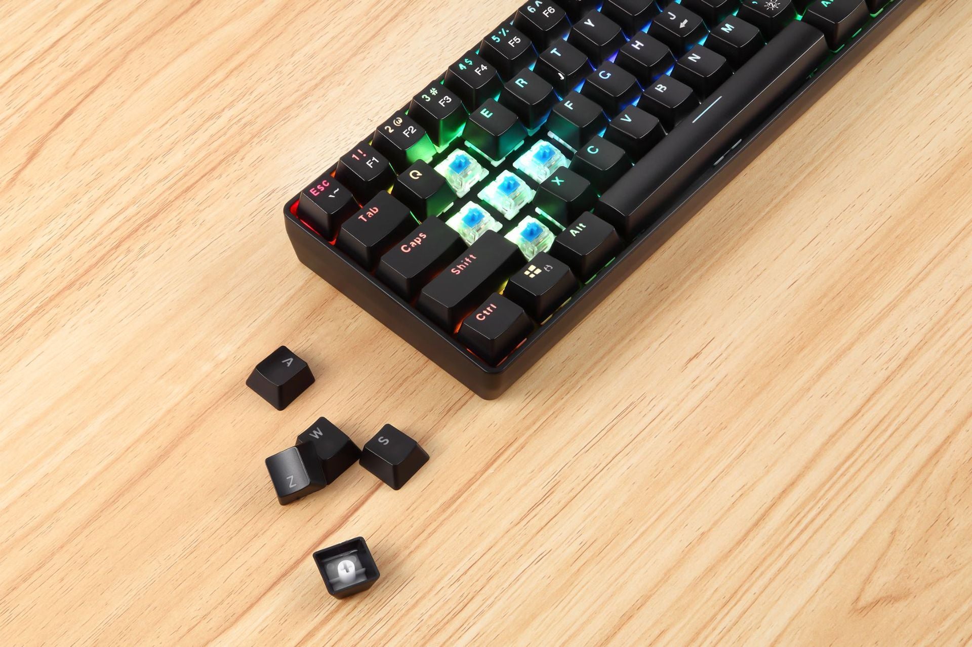 Upgraded New RGB Wireless 2.4G Dual-Mode 61-Key Mechanical Keyboard