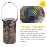 Solar Outdoor Waterproof Wrought Iron Hollow Projection LED Lawn Garden Chandelier