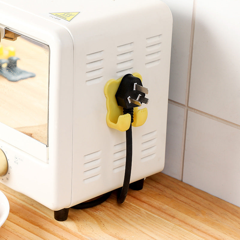Punch Free Power Socket Hook Strong And Seamless Cartoon Plug Hook Kitchen Bear Plug Storage Hook
