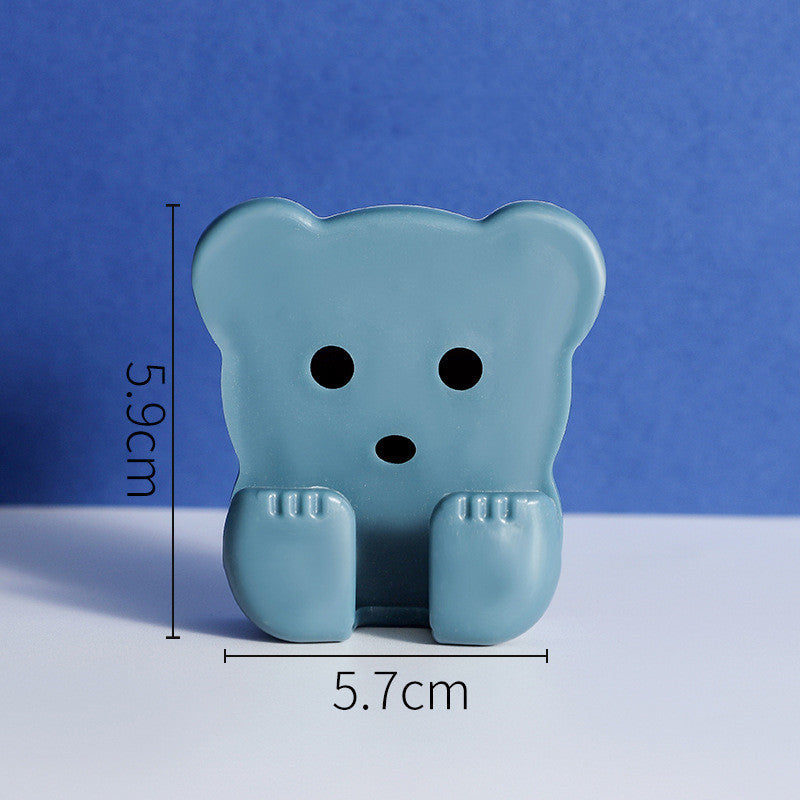 Punch Free Power Socket Hook Strong And Seamless Cartoon Plug Hook Kitchen Bear Plug Storage Hook