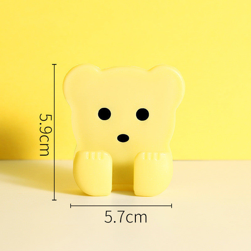 Punch Free Power Socket Hook Strong And Seamless Cartoon Plug Hook Kitchen Bear Plug Storage Hook