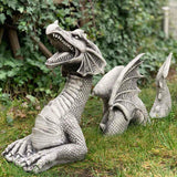 Large Dragon Gothic Garden Decor Statue Castle Moat Lawn Statue Garden Sculptures &amp; Statues Funny Yard Garden Outdoor Figurine