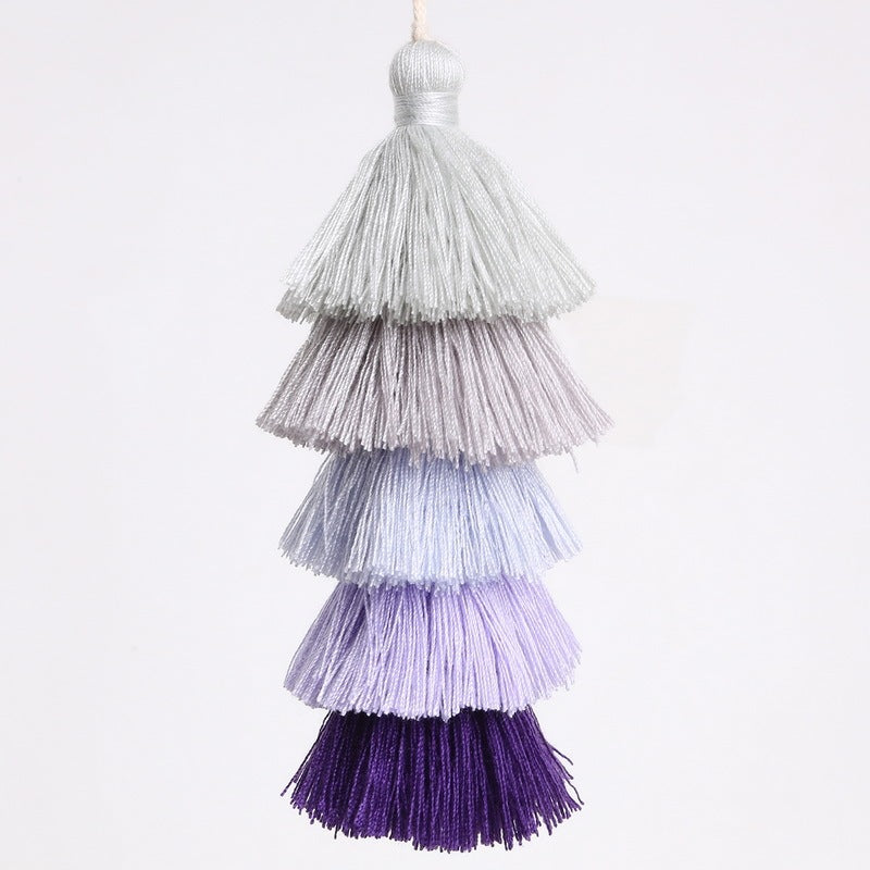 1Pc Mixed Color 5 Layer Tassel Cotton Silk Tassels Charm Pendant For Jewelry Making DIY Earring Findings