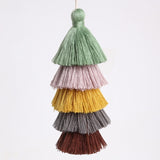 1Pc Mixed Color 5 Layer Tassel Cotton Silk Tassels Charm Pendant For Jewelry Making DIY Earring Findings