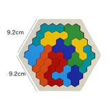 Tangram Wooden Hexagon Puzzles ToyTable Game Playset Toddlers Toys