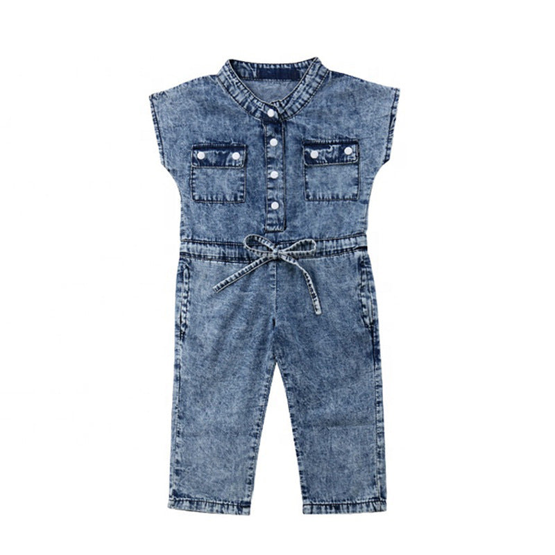 Духтарони Кӯтоҳ Остин Ҷинси Ҷинсӣ Барои Кӯдакон дар Тобистон Romper Fashion Fashion