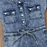 Духтарони Кӯтоҳ Остин Ҷинси Ҷинсӣ Барои Кӯдакон дар Тобистон Romper Fashion Fashion