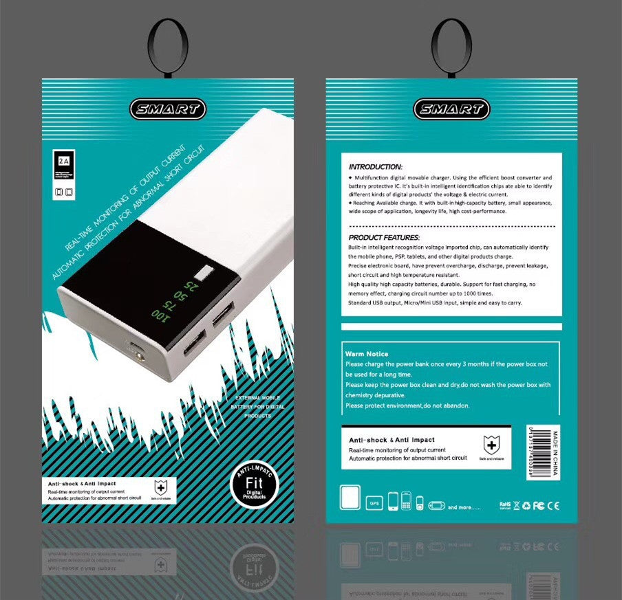 Бонки нави барқи 20000Mah Бонки барқии Black Райс Банки барқии фармоишӣ