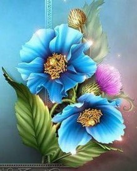 Digital  Flowers DIY Oil Painting For Adult Painting