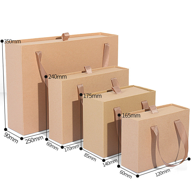 Ins Carton Spot Gift Box Knot Wedding Box With Hand Gift Portable Drawer Gift Box