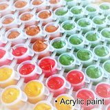 Train Oil Painting DIY Picture Acrylic Paint Color Hand Drawing