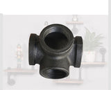 Malleable Steel Galvanized Pipe Fittings Three-dimensional Four-way Corner Four-way