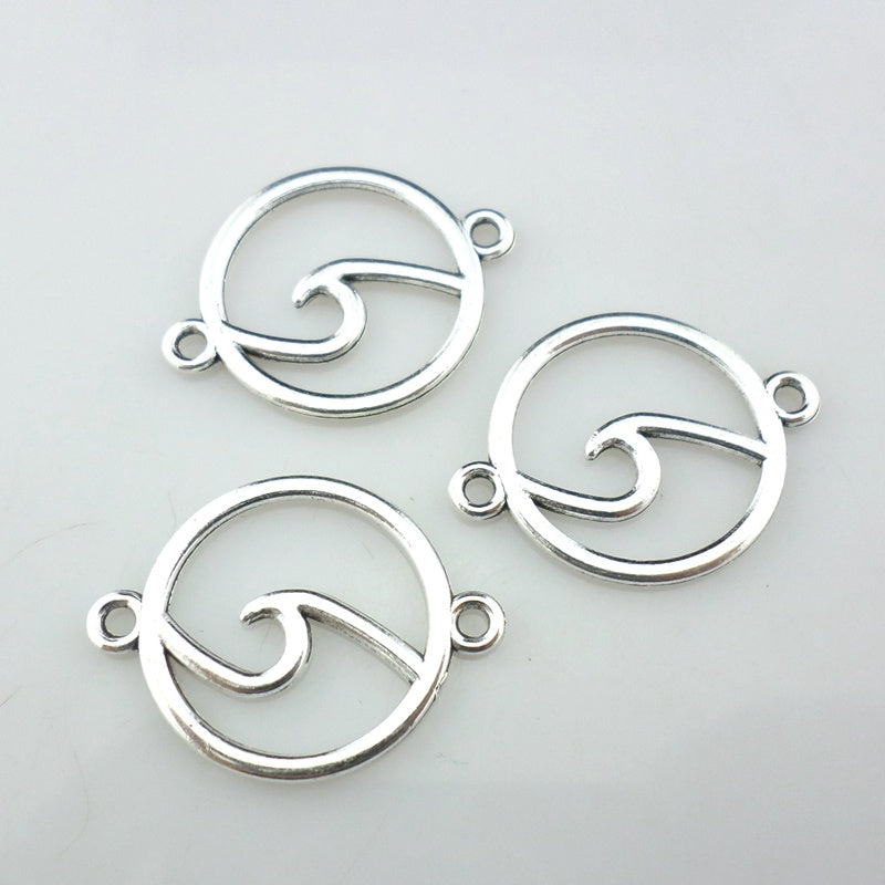 DIY Alloy Jewelry Accessories Round Pendant Charm Linker Jewelry Parts