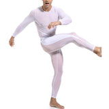 Mesh Breathable Men's Sports Suit Long-sleeved Trousers