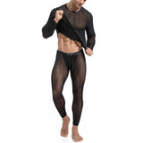Mesh Breathable Men's Sports Suit Long-sleeved Trousers