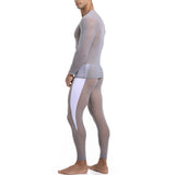 Mesh Breathable Men's Sports Suit Long-sleeved Trousers