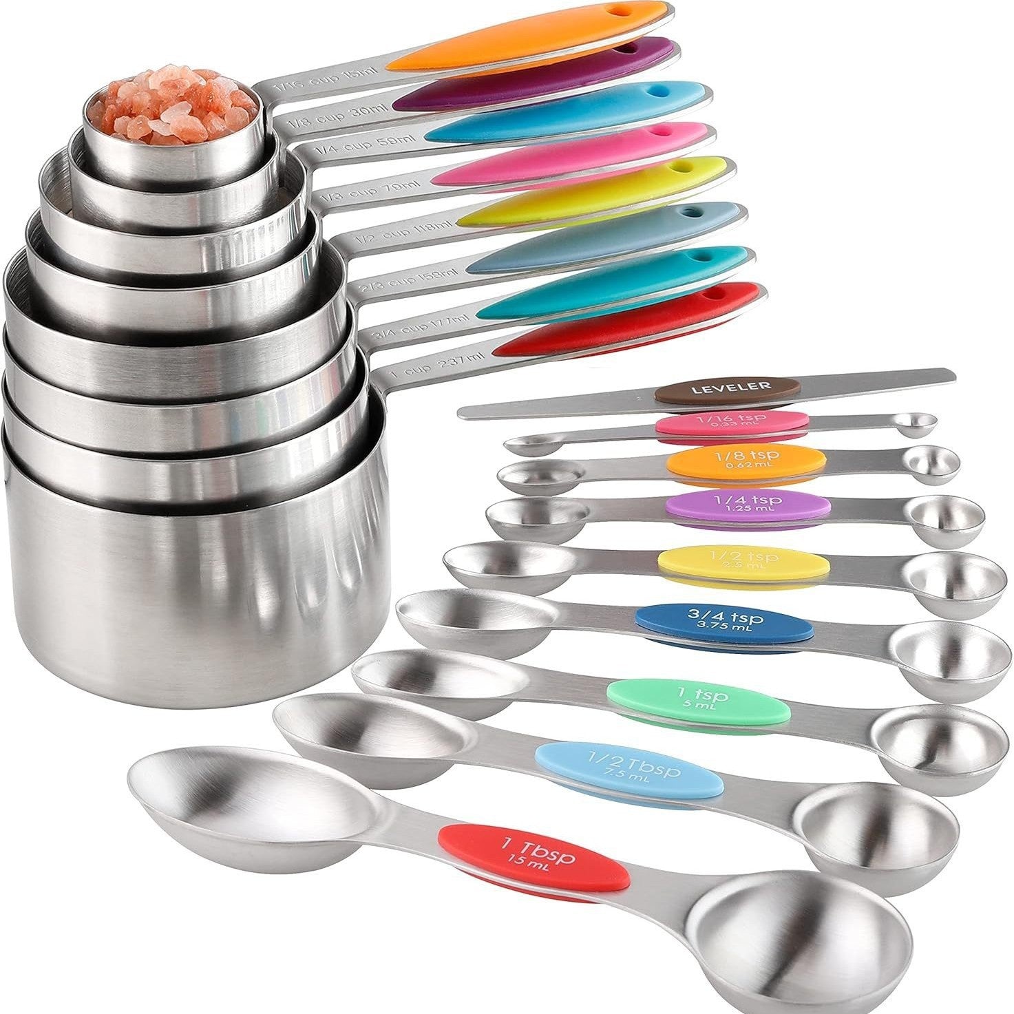 Color Silicone Handle Stainless Steel Measuring Cup
