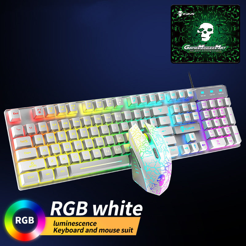 Комплект светящейся клавиатуры и мыши Kuiying T6RGB