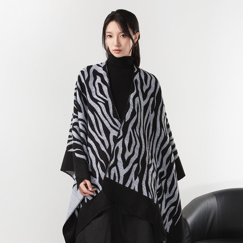 Simple dark cashmere coat, warm