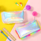 Rainbow plush stationery storage bag