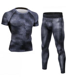 Spring And Summer New Men's Short Sleeved Print Set
