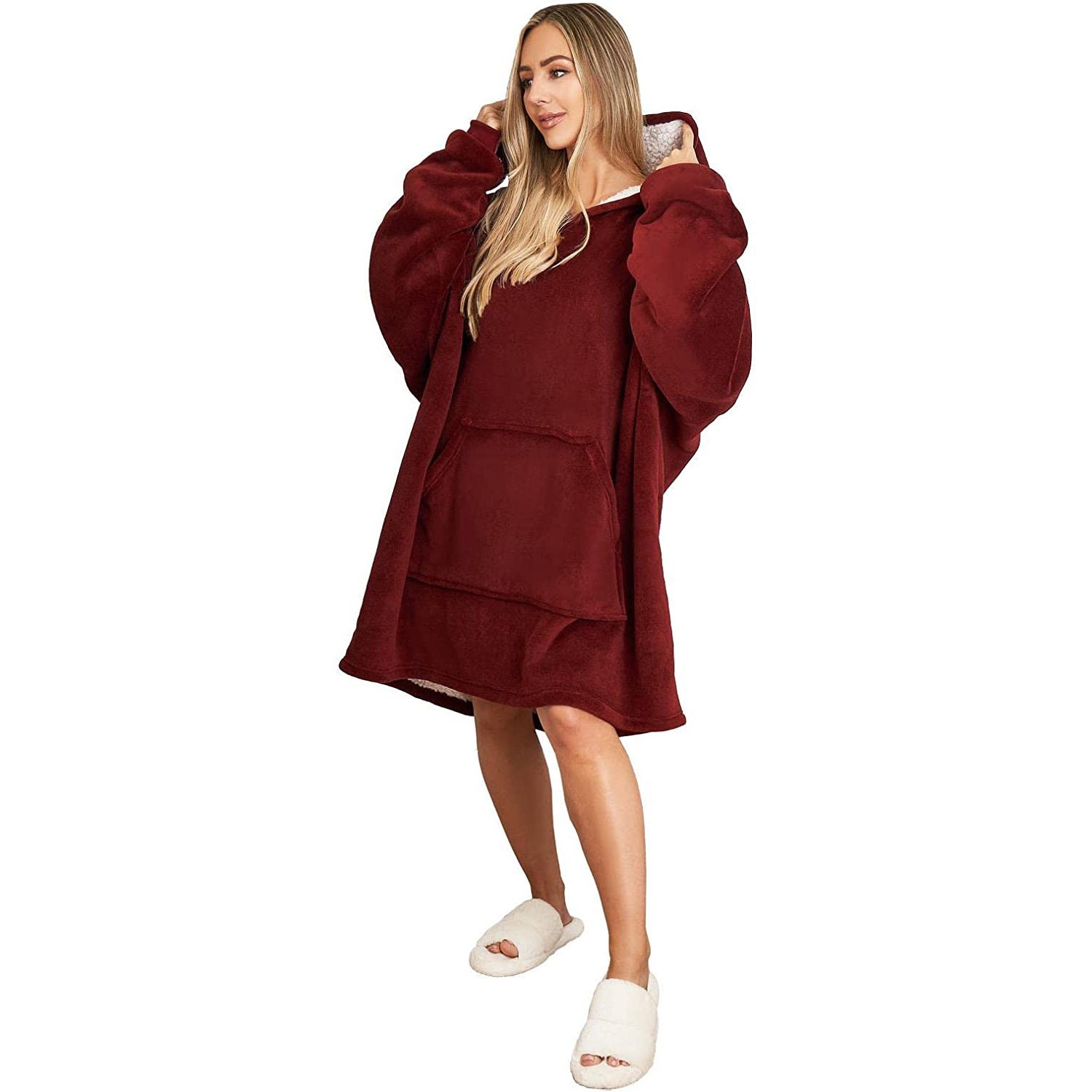 Fashion Wearable Warm Hooded Blanket