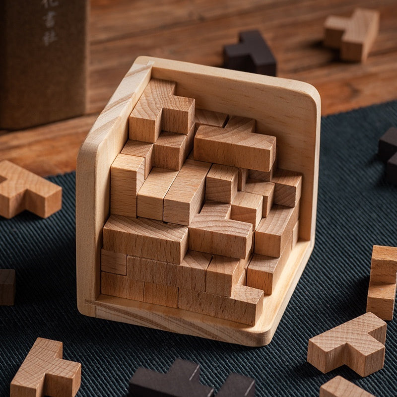 Classic Wooden Puzzle Burr Puzzle Casual Game Pressure Reduction Toy