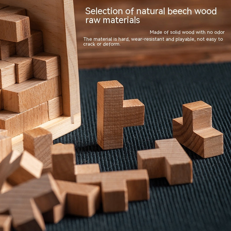Classic Wooden Puzzle Burr Puzzle Casual Game Pressure Reduction Toy