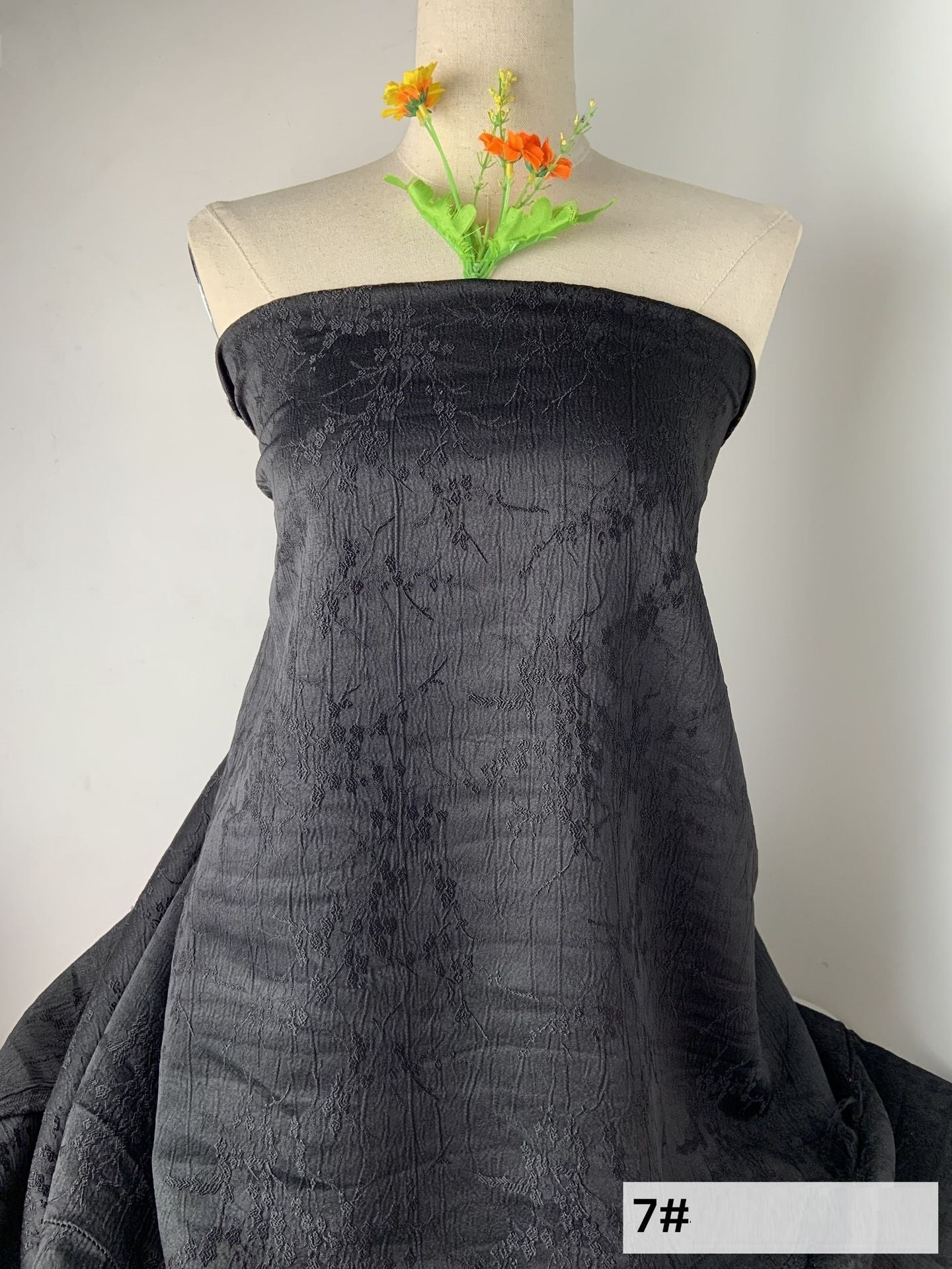 New Jacquard Embossed Plum Embossed Crepe Three-dimensional Texture Dress Cheongsam Shirt Fabric