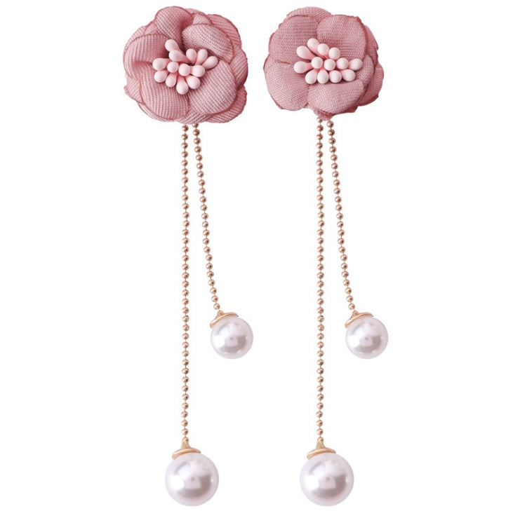 Fashion Korean Japanese Girl Simple Lovely Earrings Flower Fabric Swings Fashion Earrings For Women Jewelry Accessories
