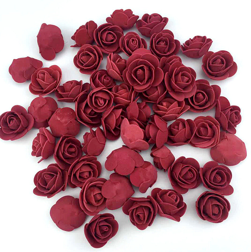 Lot 500Pcs Diameter 3cm Foam Rose Artificial Flowers Gifts Box Diy Wedding Christmas Home Decor art materials