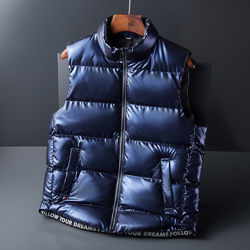 Men's Shiny Cotton Down Vest Jacket