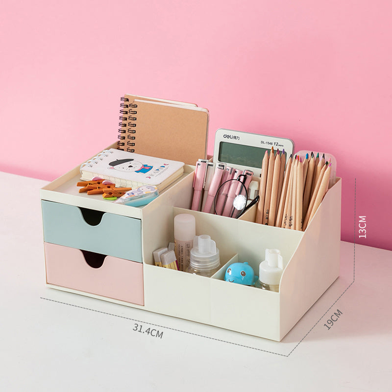 Girl Heart Student Children Cosmetics Stationery Pen Holder Desk Shelf