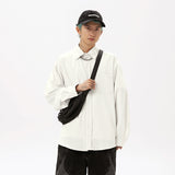 Драпированная рубашка с длинными рукавами, мужская рубашка-пальто в японском стиле