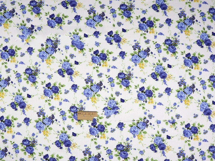 Plant Flowers Small Clear Floral Cotton Fabric