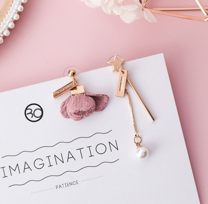 Fashion Korean Japanese Girl Simple Lovely Earrings Flower Fabric Swings Fashion Earrings For Women Jewelry Accessories